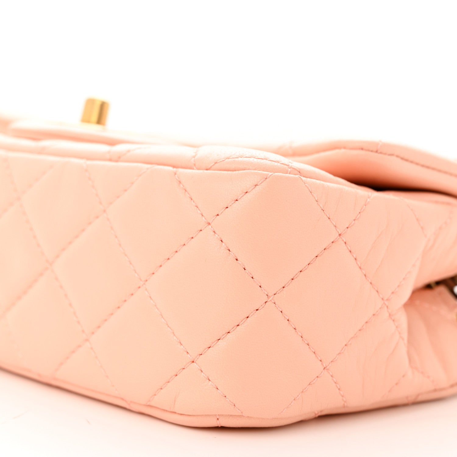 Chanel Lambskin Quilted Mini Rectangular Pearl Crush Flap Coral 11 of 11