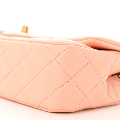 Chanel Lambskin Quilted Mini Rectangular Pearl Crush Flap Coral 11 of 11