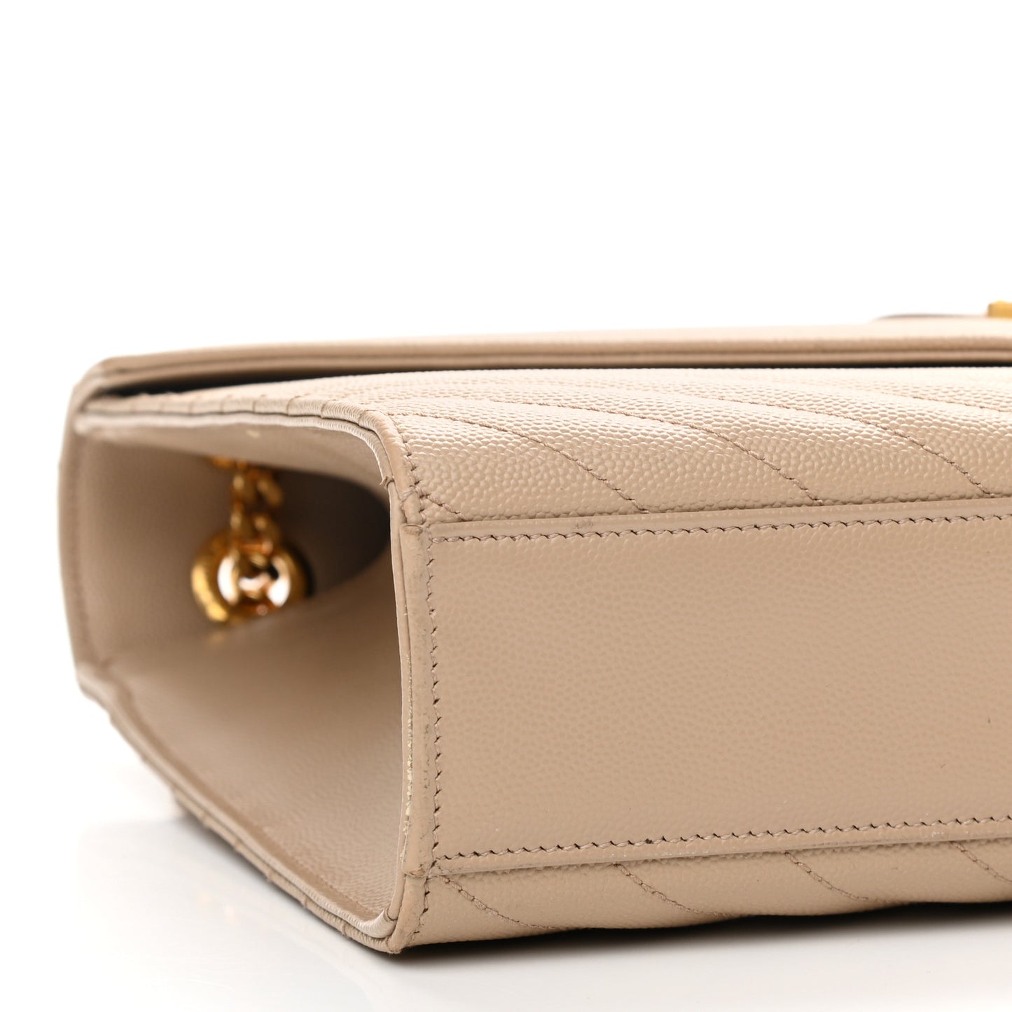 Grain De Poudre Matelasse Chevron Large Monogram Satchel Dark Beige
