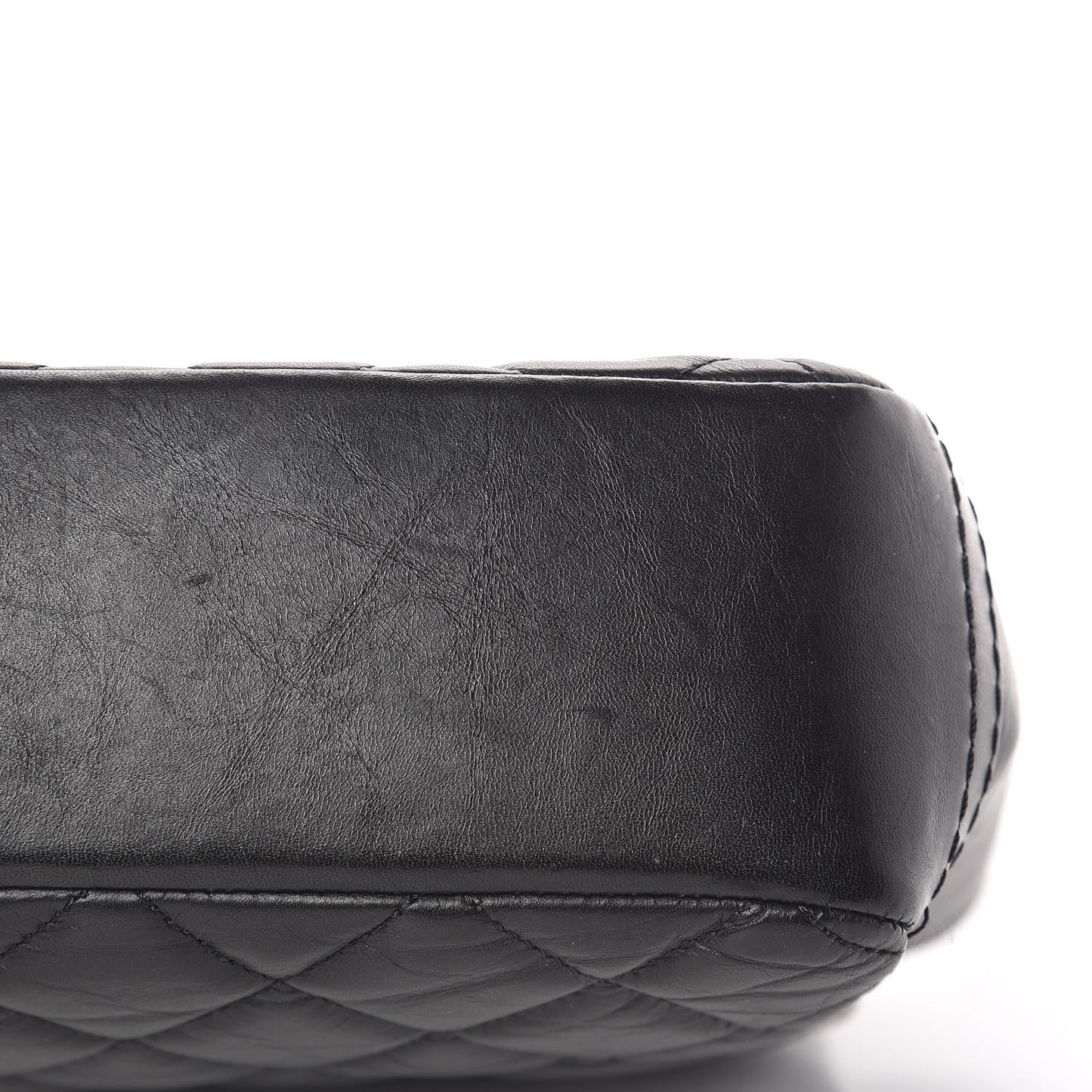 Aged Calfskin Quilted Small Lady Pearly Flap Black