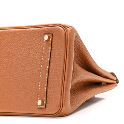 Hermes Taurillon Clemence Birkin 35 Gold 10 of 10