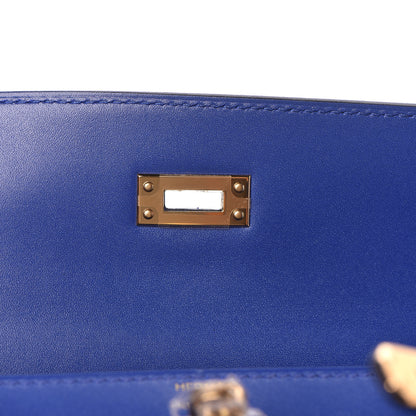 Hermes Tadelakt Kelly Sellier 25 Bleu Electrique 22 of 33