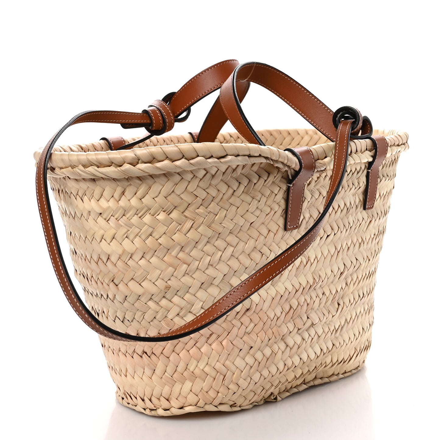 Palm Leaf Calfskin Triomphe Teen Panier Tan
