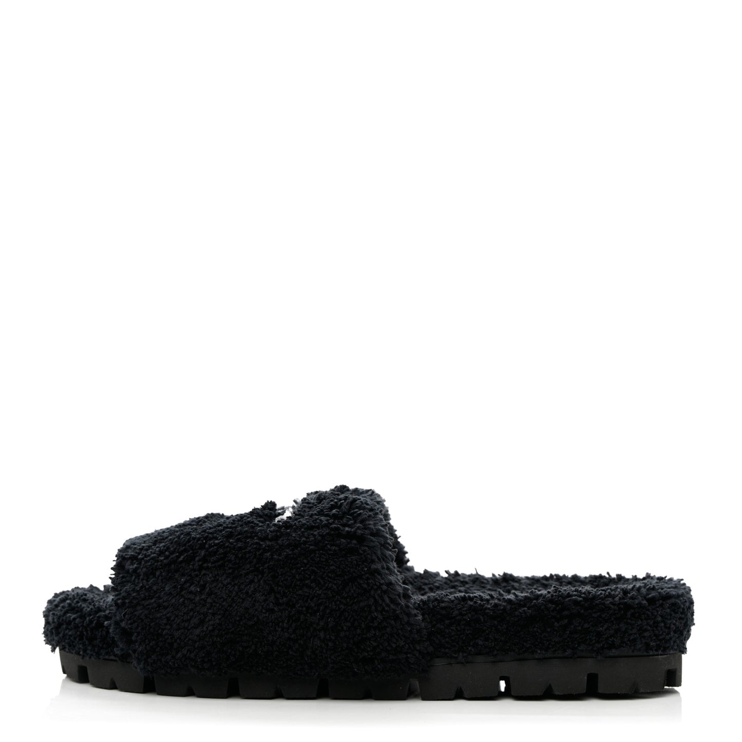 Terry Cloth Logo 20mm Slide Sandals 38 Black White