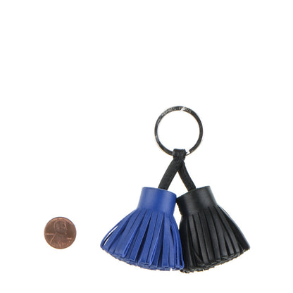 Hermes Lambskin Carmen Uno-Dos Key Holder Black Bleu Electrique 2 of 3