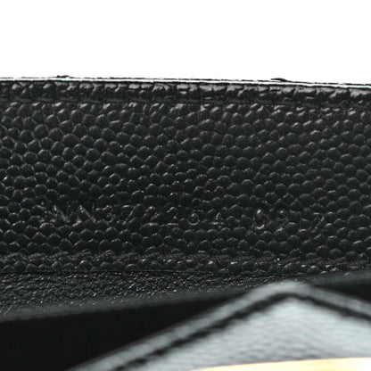 Saint Laurent Grain De Poudre Matelasse Chevron Monogram Flap Wallet Black 7 of 7