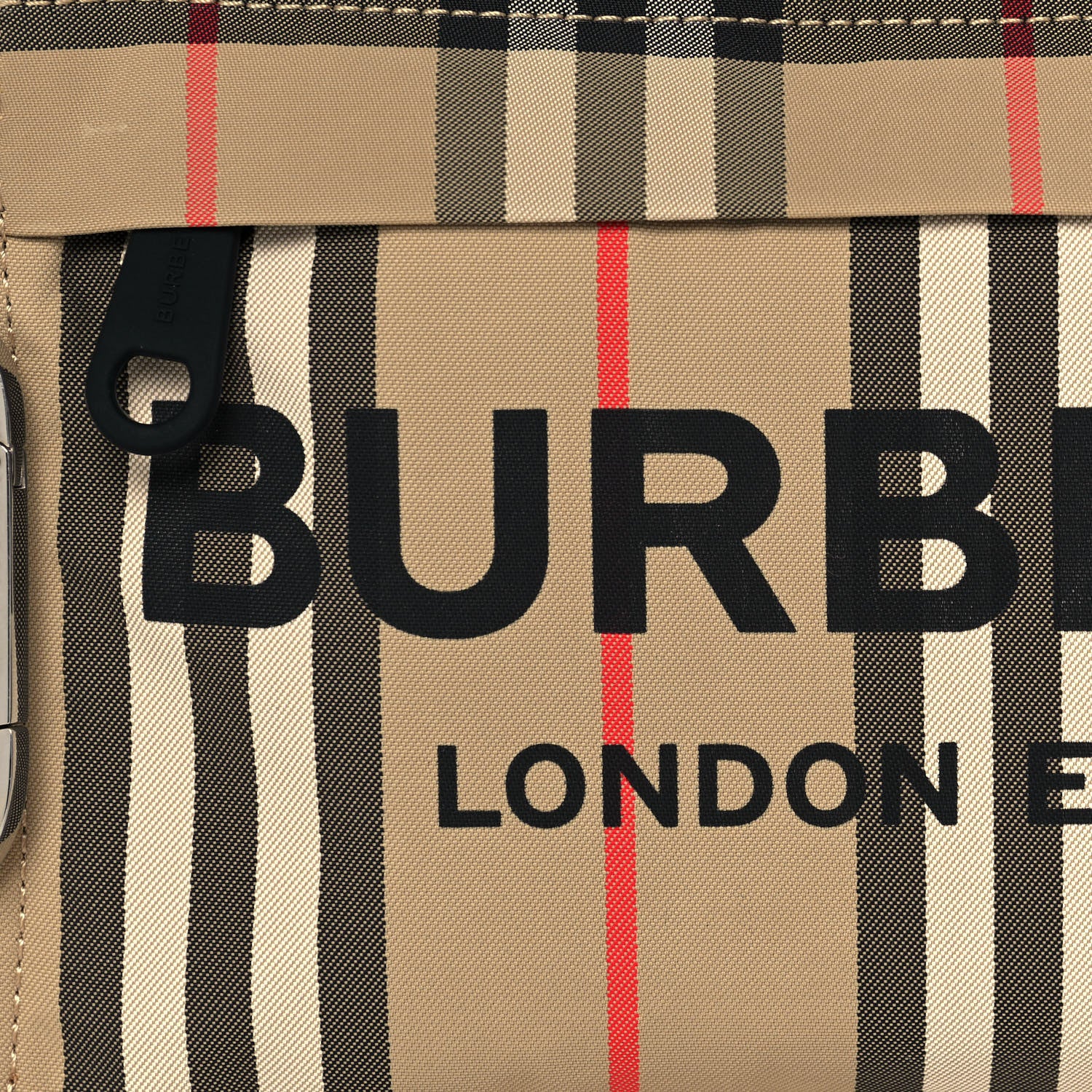 Burberry Nylon Vintage Check Print Logo Wristlet Archive Beige 8 of 12
