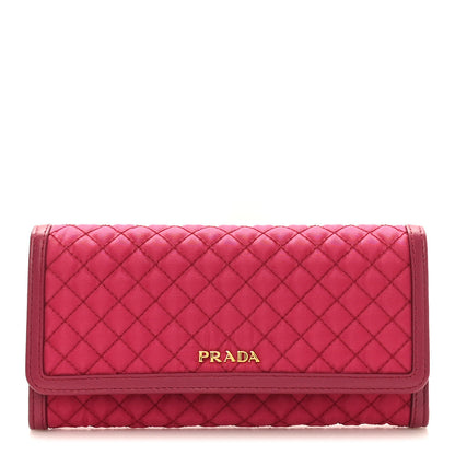 Prada Tessuto Nylon Quilted Continental Flap Wallet Ibisco 1 of 10