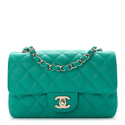 Chanel Caviar Quilted Mini Rectangular Flap Turquoise 1 of 9