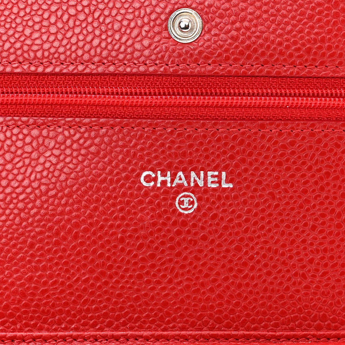 Caviar Quilted Wallet On Chain WOC Dark Red