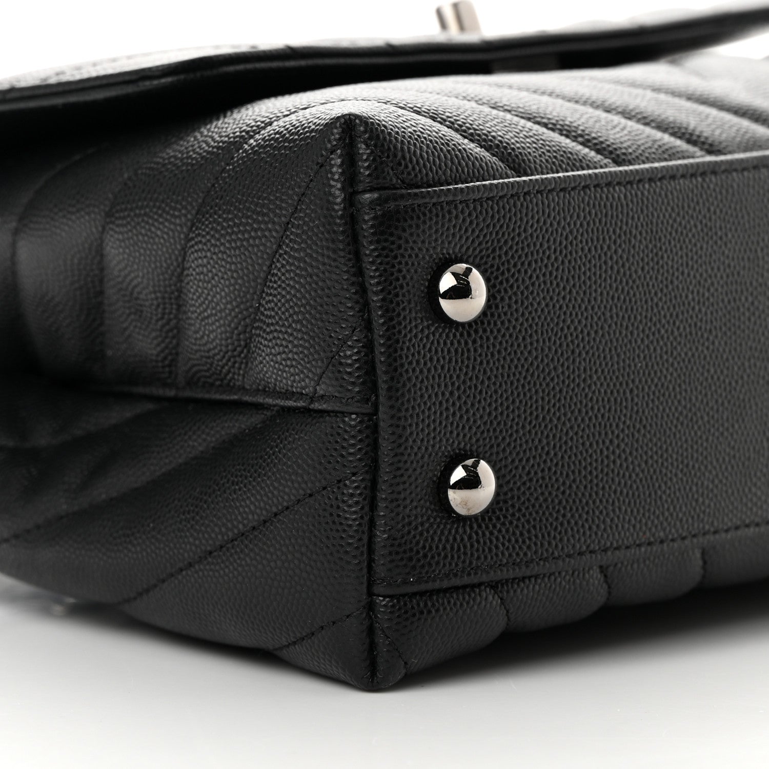 Chanel Caviar Chevron Quilted Mini Coco Handle Flap Black 8 of 11