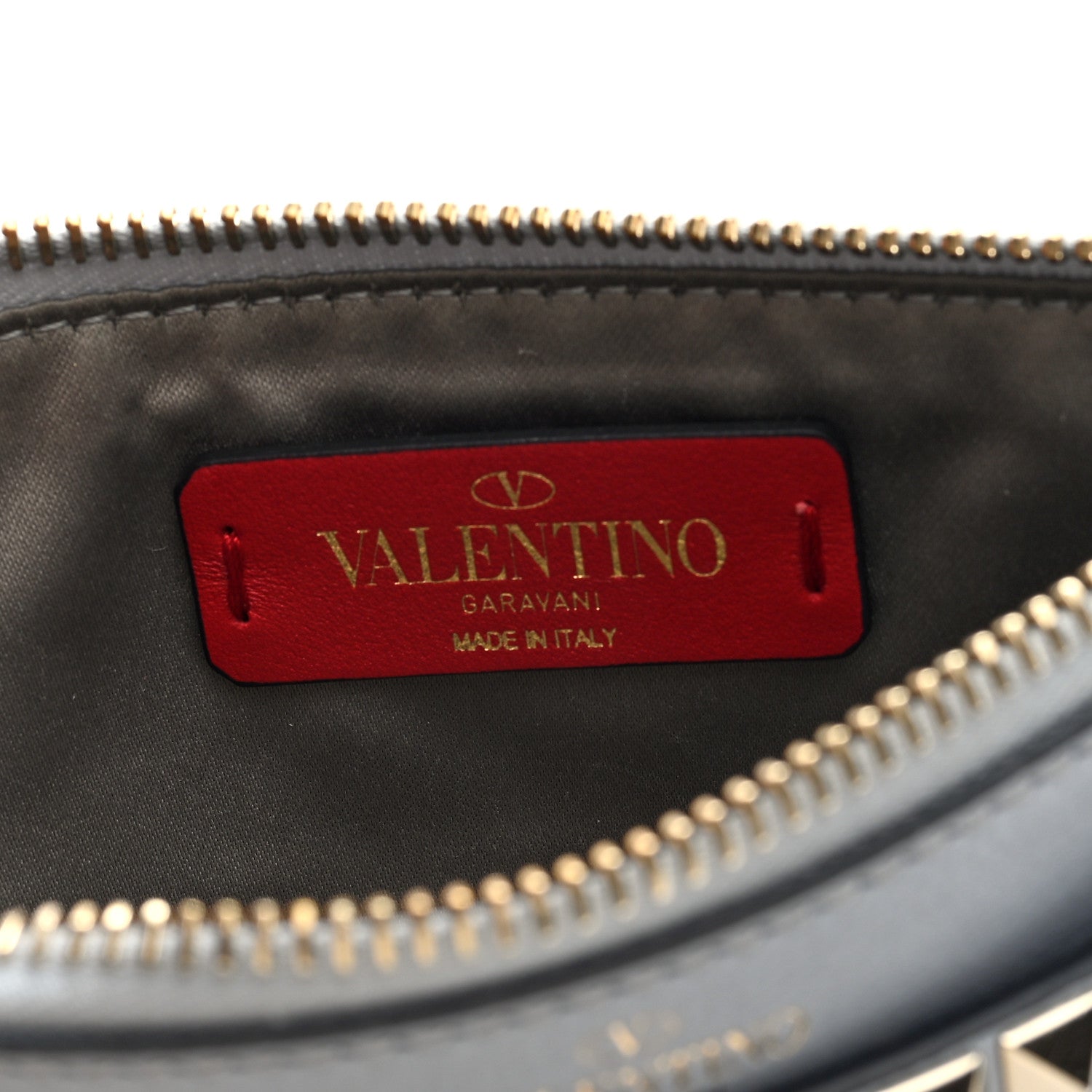 Valentino Garavani Nappa Rockstud Zip Wristlet Pouch Pastel Grey 6 of 7