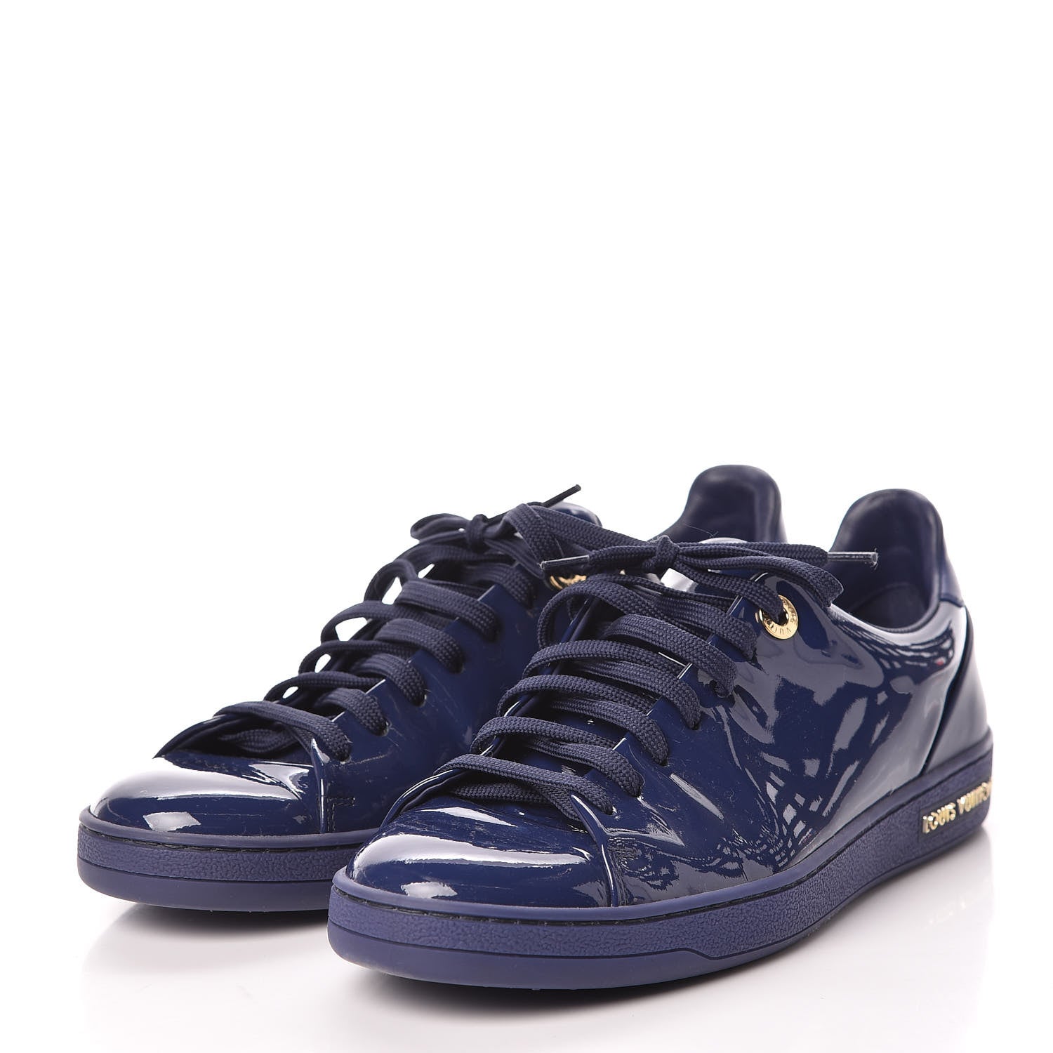 Louis Vuitton Patent Calfskin Frontrow Sneakers 36.5 Blue Nuit 3 of 7