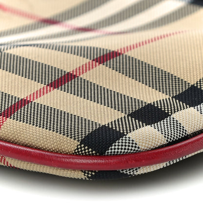 Burberry Horseferry Check Peyton Crossbody Clutch Bag Parade Red 9 of 11
