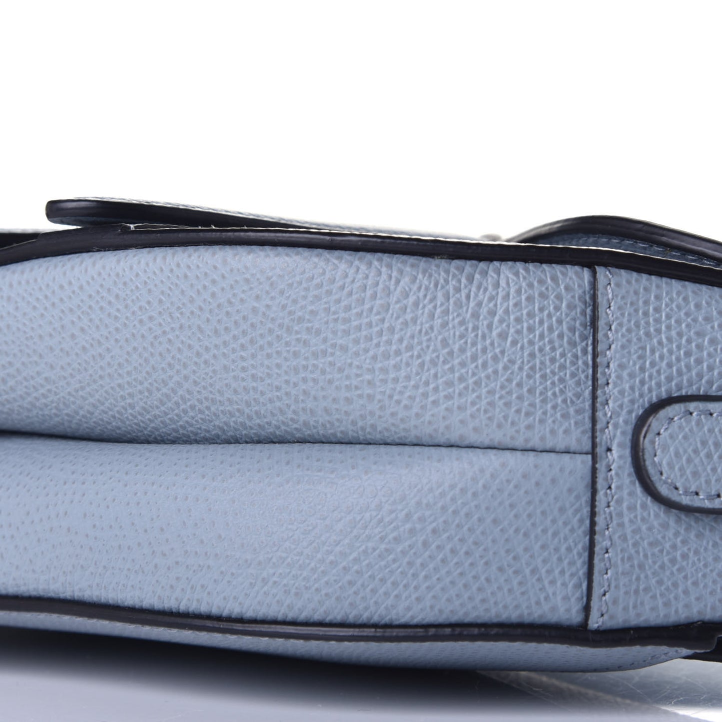 Grained Calfskin Mini Saddle Bag Sky Blue