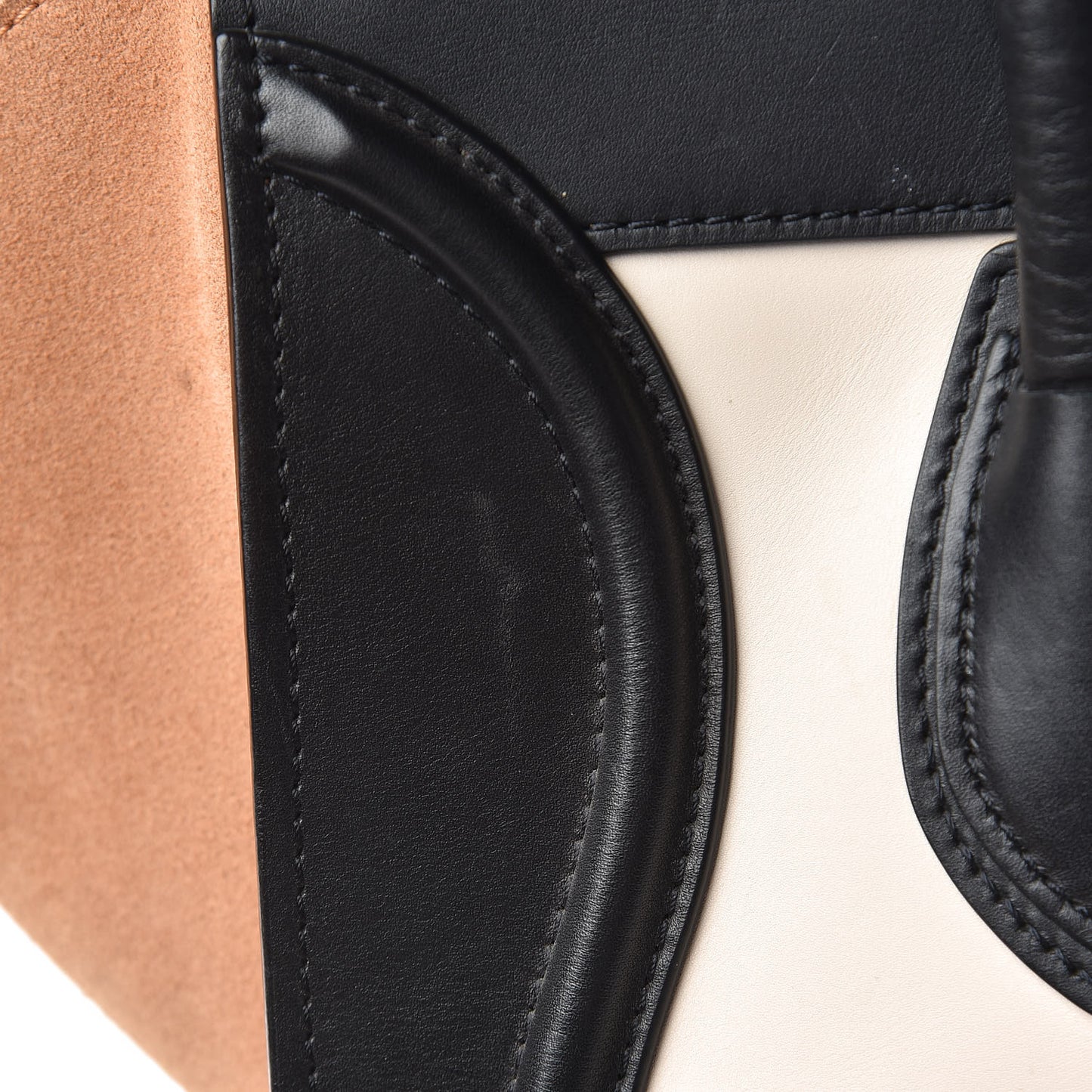 Satin Calfskin Suede Mini Tri-Color Luggage Seashell