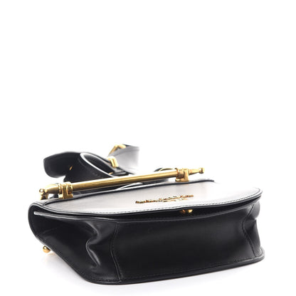 Prada Vitello Antic Soft Logo Pionniere Saddle Bag Black 6 of 9