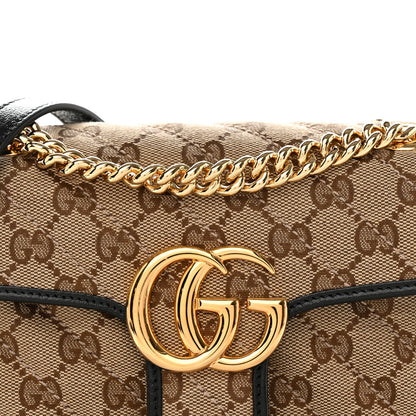 Gucci Monogram Matelasse Diagonal Mini GG Marmont Shoulder Bag Beige Black 10 of 14