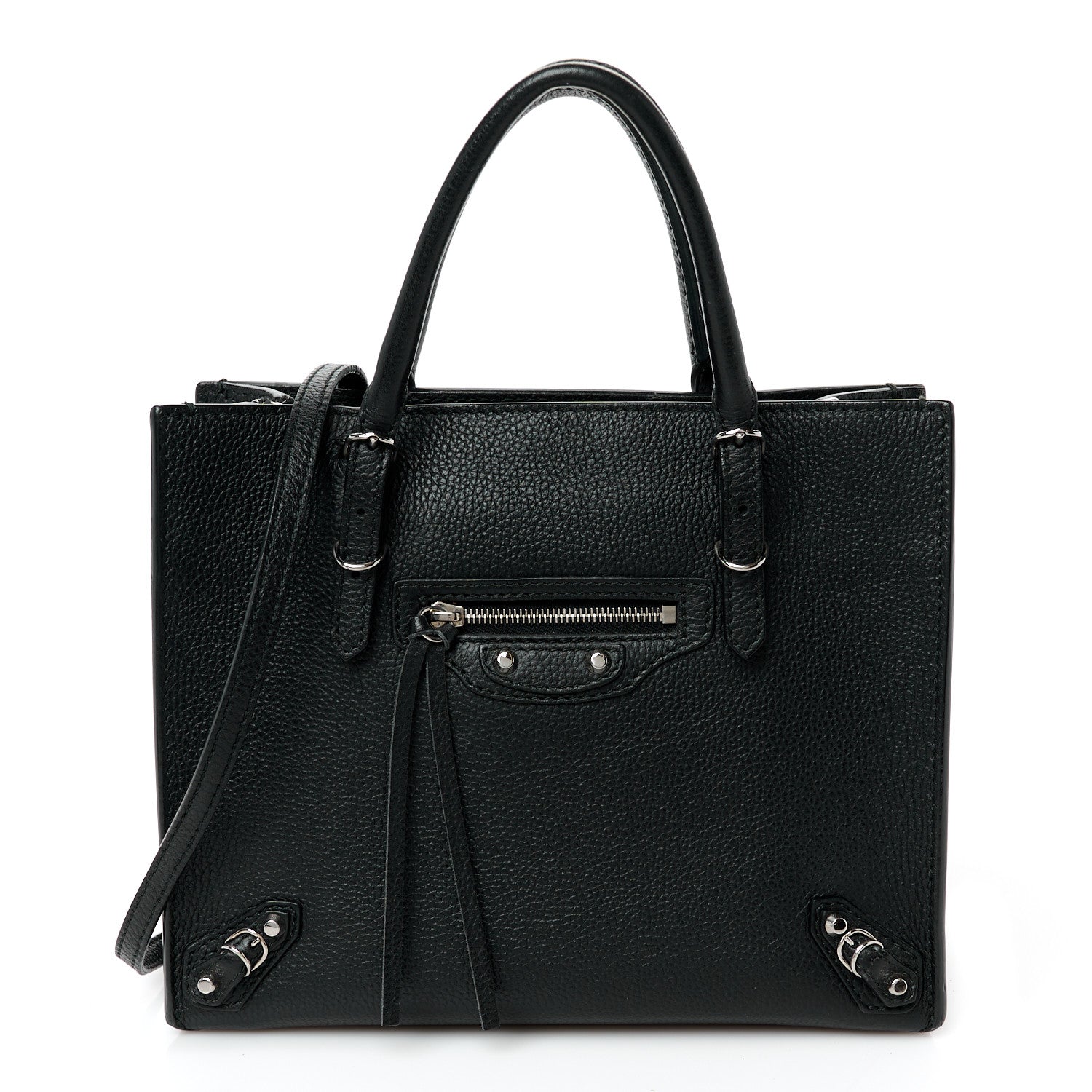 Balenciaga Grained Calfskin Papier Mini A4 Zip Around Tote Black 1 of 11