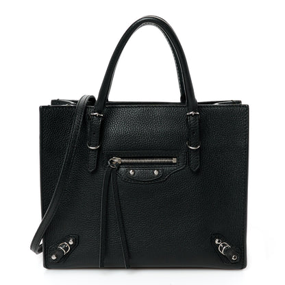 Balenciaga Grained Calfskin Papier Mini A4 Zip Around Tote Black 1 of 11