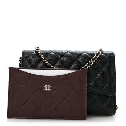 Chanel Caviar Quilted Compact Wallet On Chain WOC Black 3 of 13