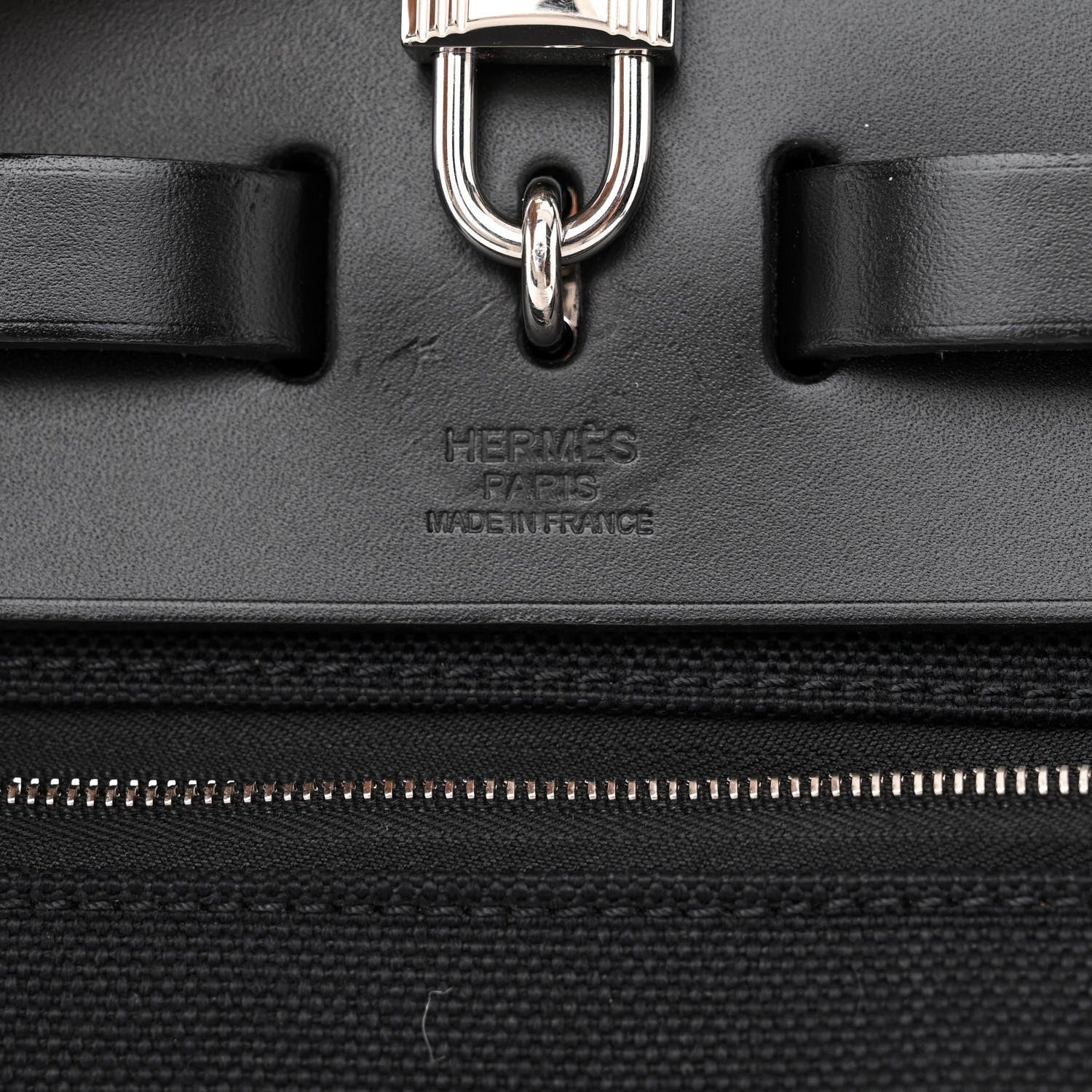 Hermes Military Toile Vache Hunter Laque Herbag Zip Retourne 31 PM Black 8 of 13