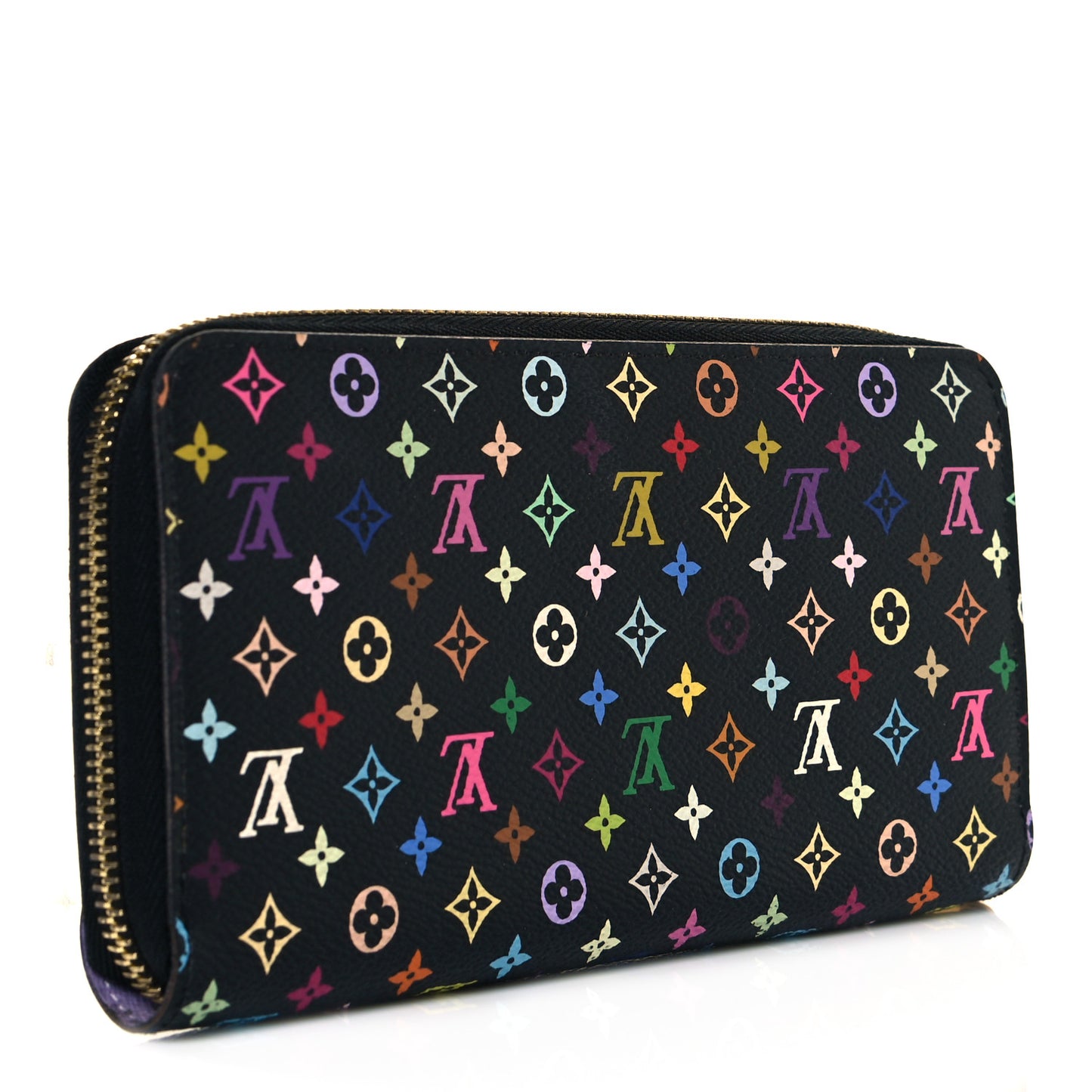 Monogram Multicolor Zippy Wallet Black Violet
