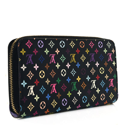 Louis Vuitton Monogram Multicolor Zippy Wallet Black Violet 3 of 8