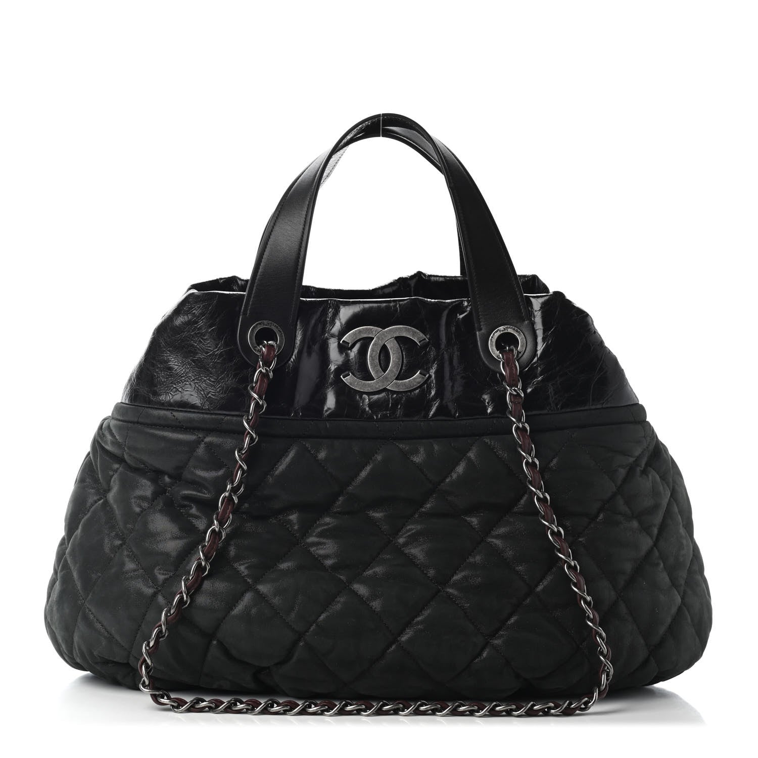 Chanel Iridescent Calfskin Quilted Large In The Mix Tote Black 1 of 8