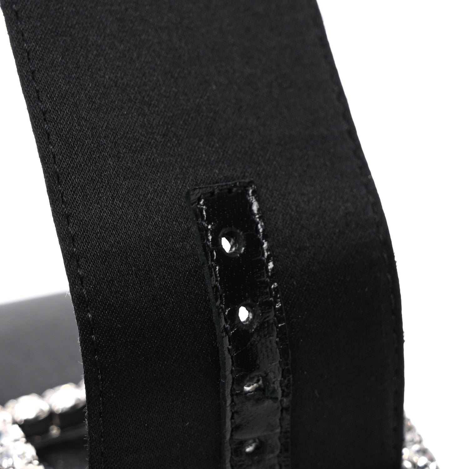 Saint Laurent Crepe Satin Crystal Buckle Claude 110 Slingback Pumps 38.5 Black 12 of 12