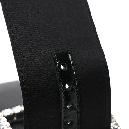 Saint Laurent Crepe Satin Crystal Buckle Claude 110 Slingback Pumps 38.5 Black 12 of 12