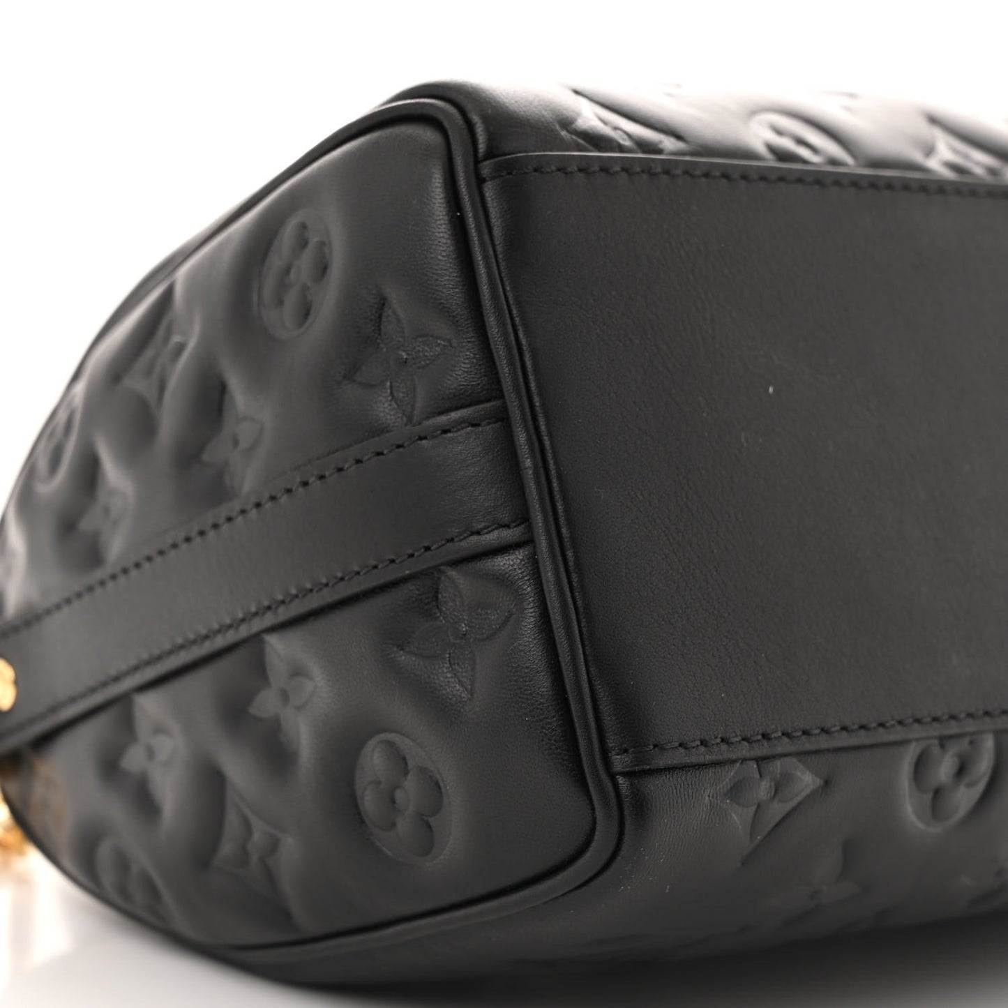 Lambskin Embossed Monogram Speedy 22 Bandouliere Black