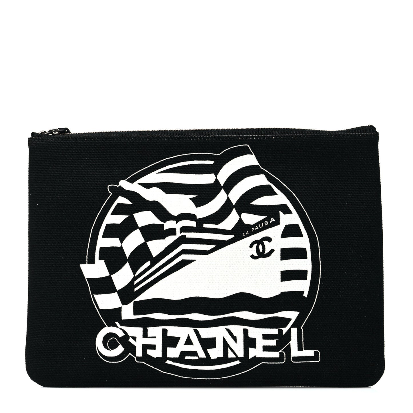 Canvas La Pausa Large Cosmetic Case Black