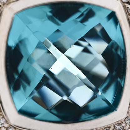 David Yurman Sterling Silver Diamond Blue Topaz 14mm Albion Enhancer Pendant 5 of 5