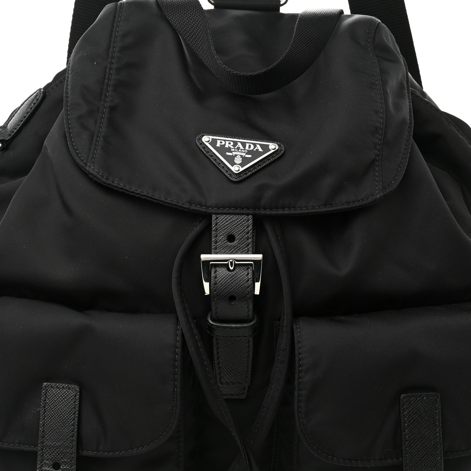 Prada Tessuto Nylon Saffiano Medium Backpack Black 8 of 10