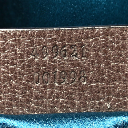 Gucci GG Supreme Monogram Textured Dollar Calfskin Web Small Ophidia Dome Shoulder Bag Beige Ebony New Acero 6 of 11