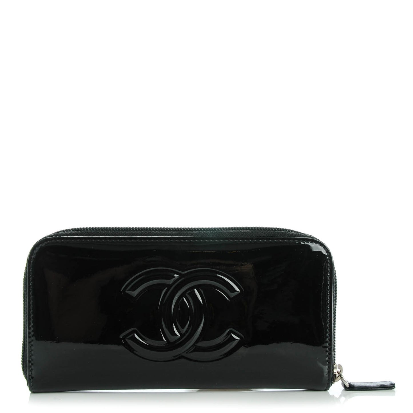 Patent Camellia Wallet Black