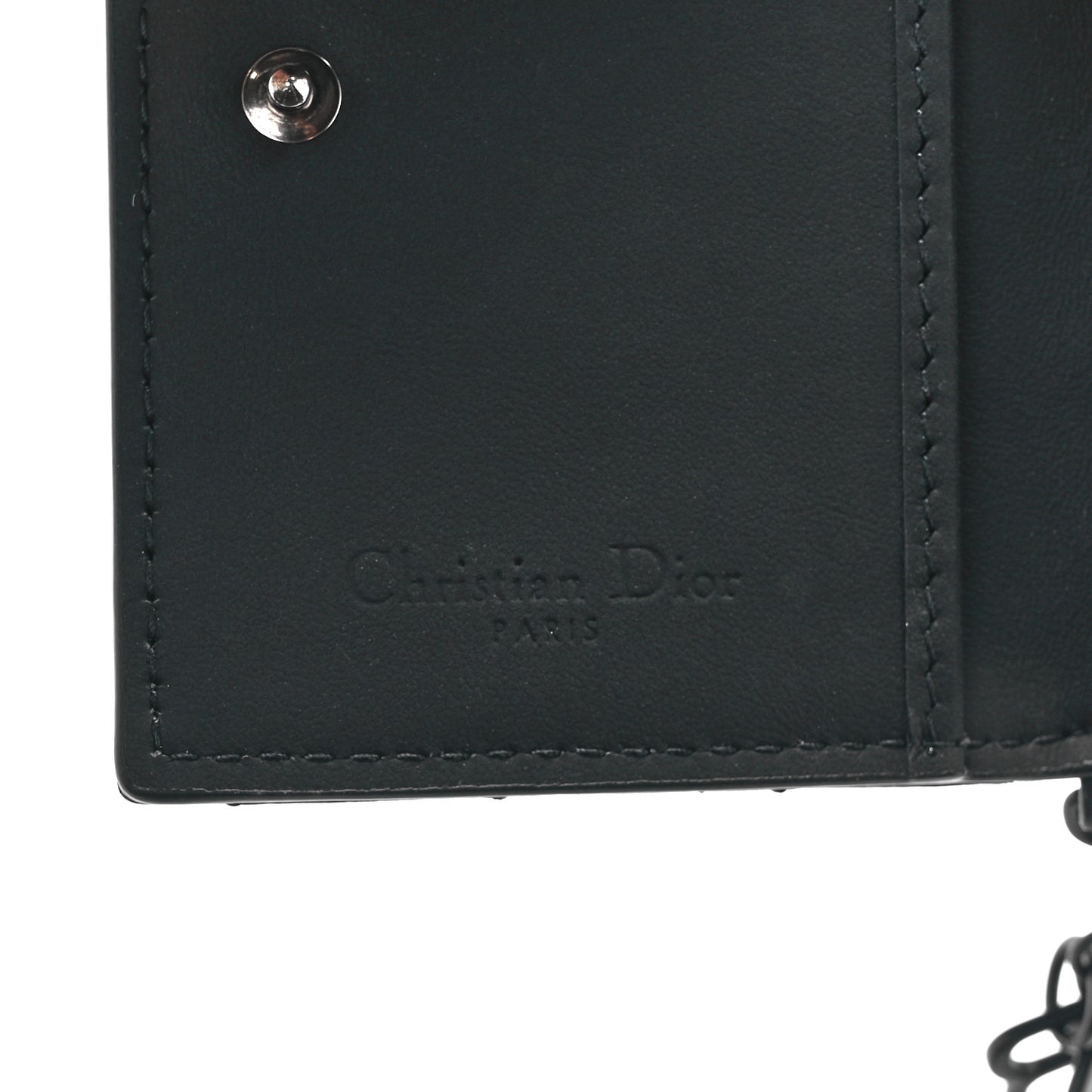 Ultra Matte Calfskin Small Lady Dior Flap Card Holder Black