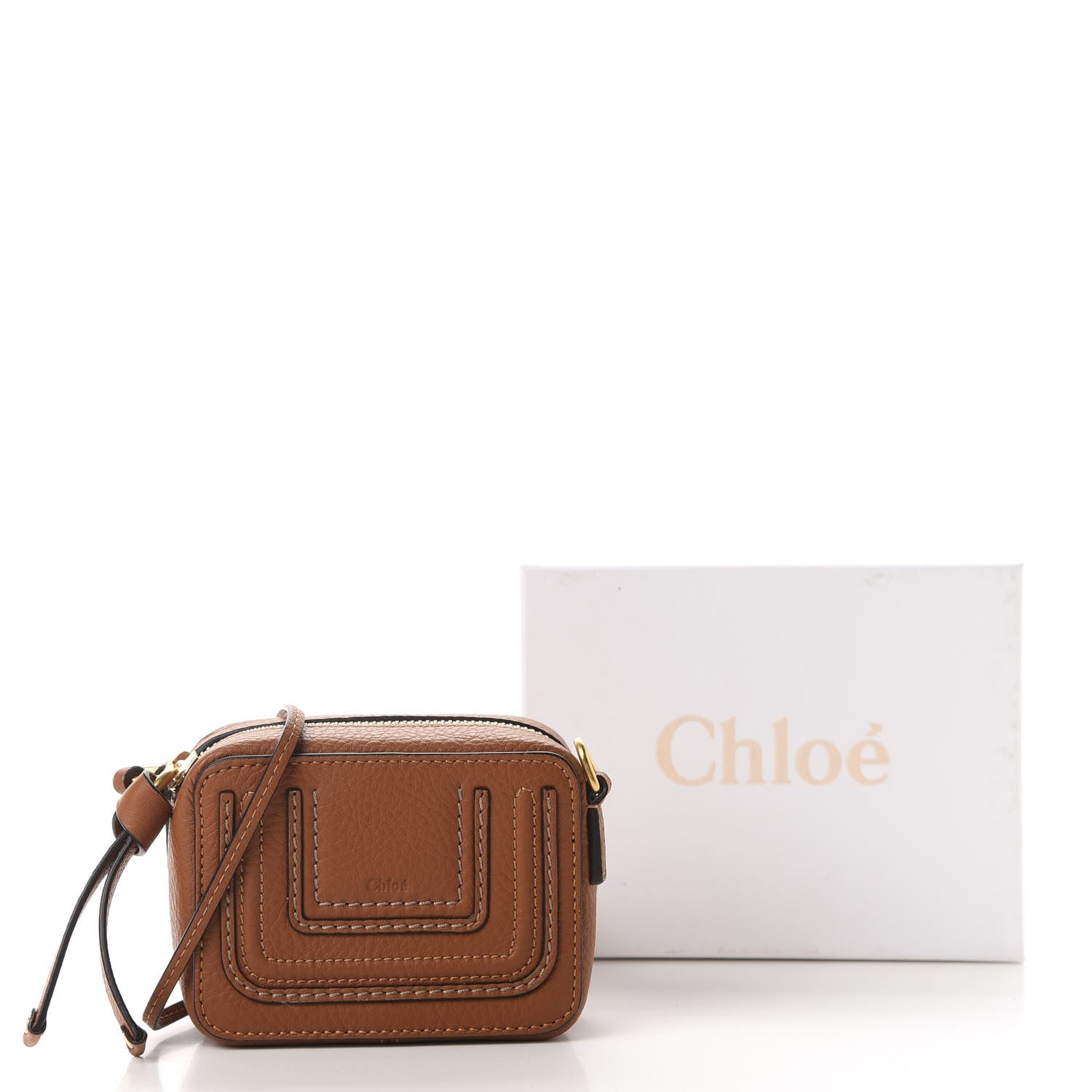 Chloe Calfskin Mini Marcie Crossbody Bag Tan 11 of 11
