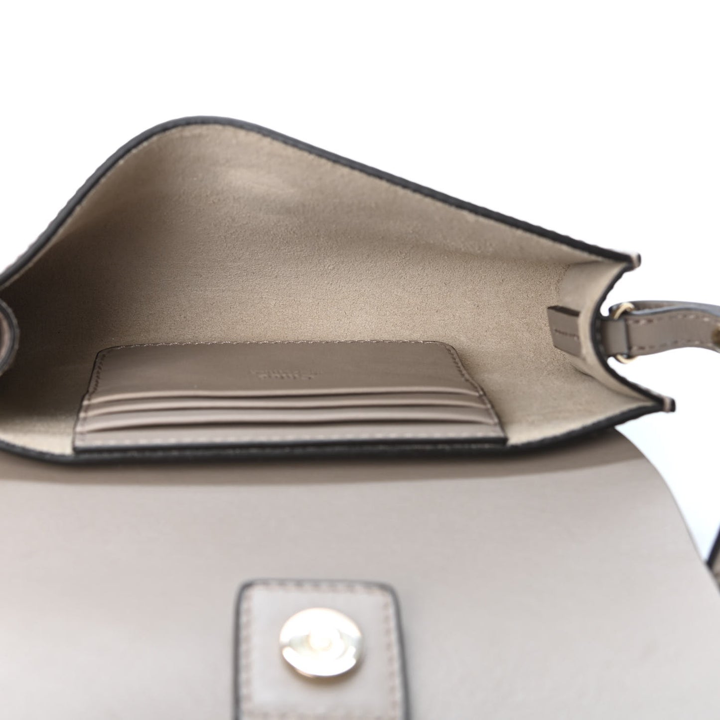 Suede Calfskin Mini Faye Shoulder Bag Motty Grey