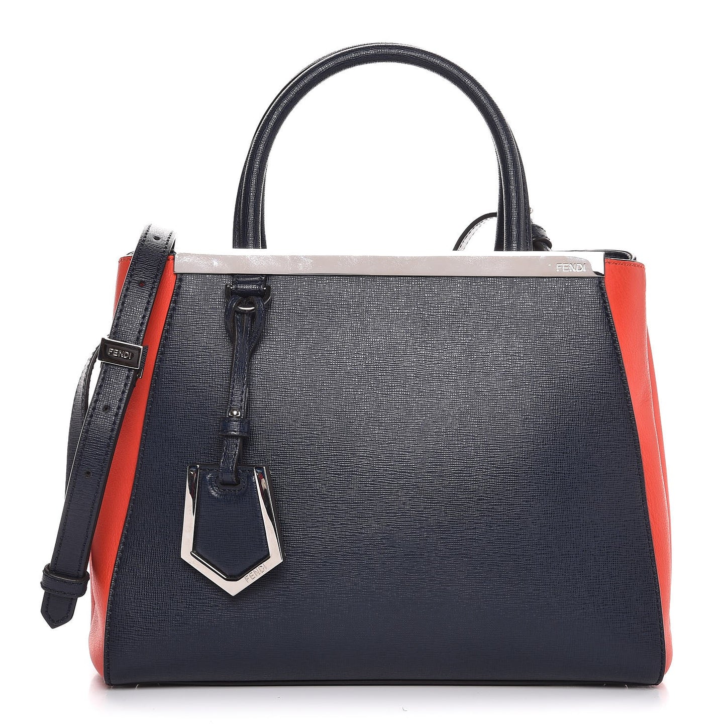Vitello Elite Bi-Color Petite 2Jours Tote Blue Notte Papavero