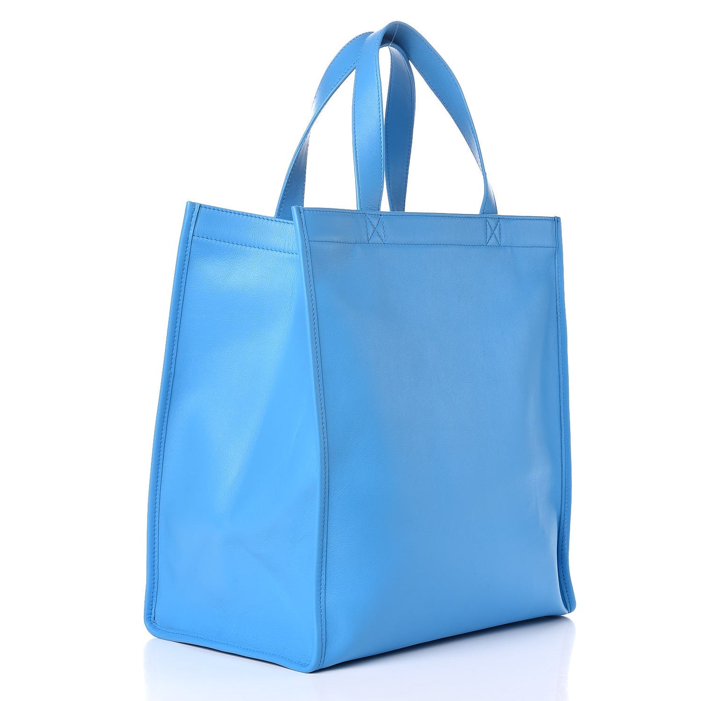 Calfskin Kittens Market Shopper Turquoise