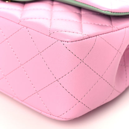 Chanel Lambskin Quilted Mini Top Handle Rectangular Flap Lilac Light Green 8 of 9
