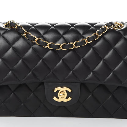 Chanel Lambskin Quilted Medium Double Flap Black 8 of 13