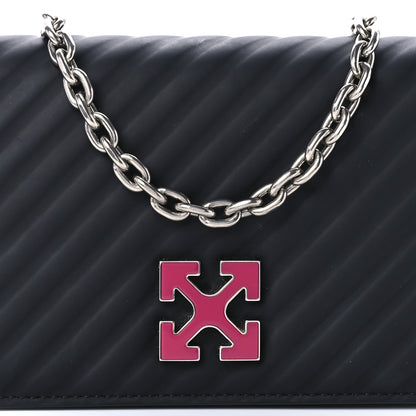 Off-White OFF WHITE Calfskin Diagonal Quilted Jitney 0.5 Crossbody Bag Black 7 of 8