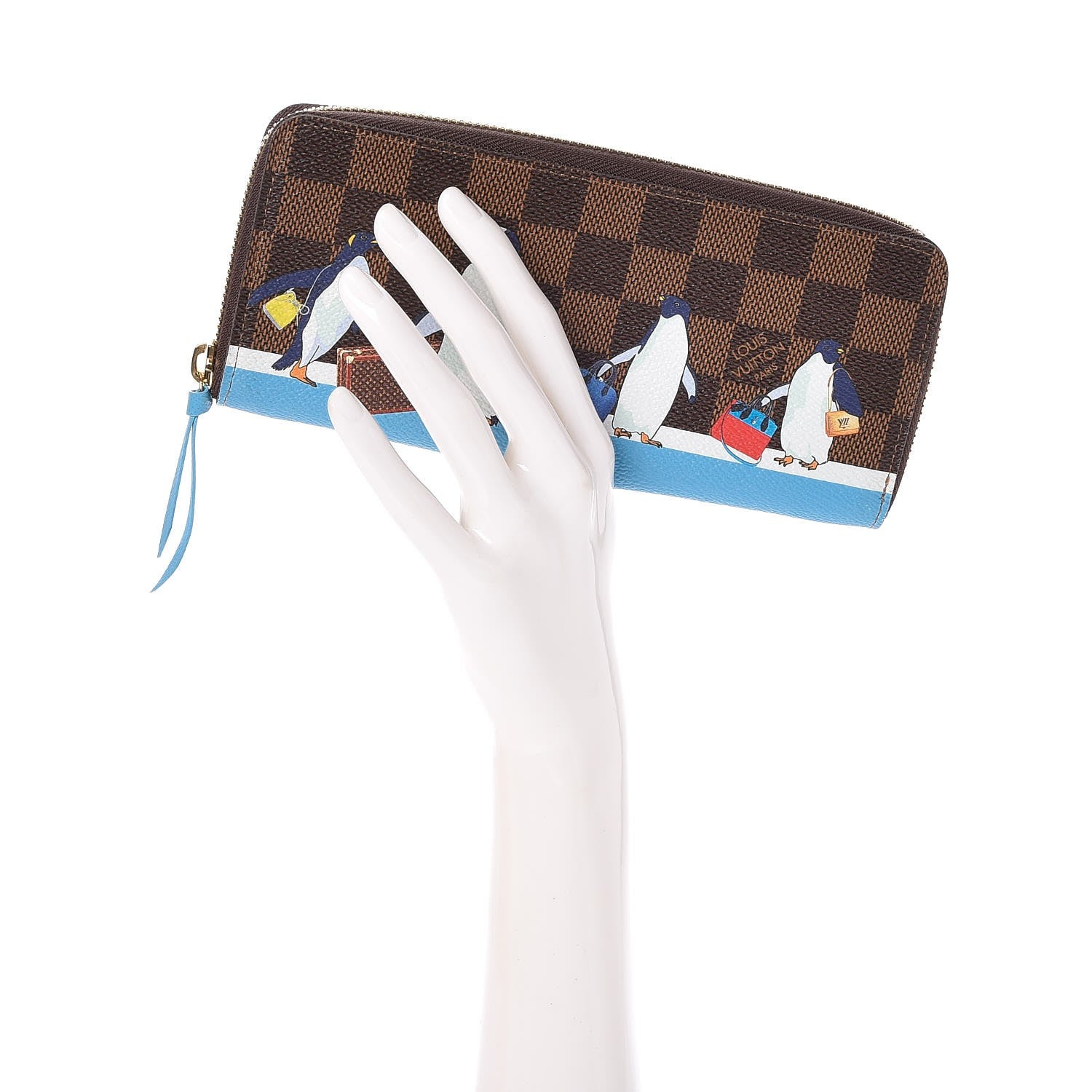 Louis Vuitton Damier Ebene 2017 Christmas Animation Clemence Wallet 2 of 8