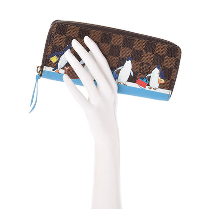 Louis Vuitton Damier Ebene 2017 Christmas Animation Clemence Wallet 2 of 8