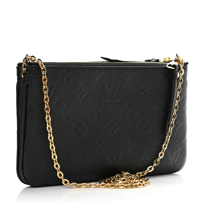 Louis Vuitton Empreinte Double Zip Pochette Black 3 of 16