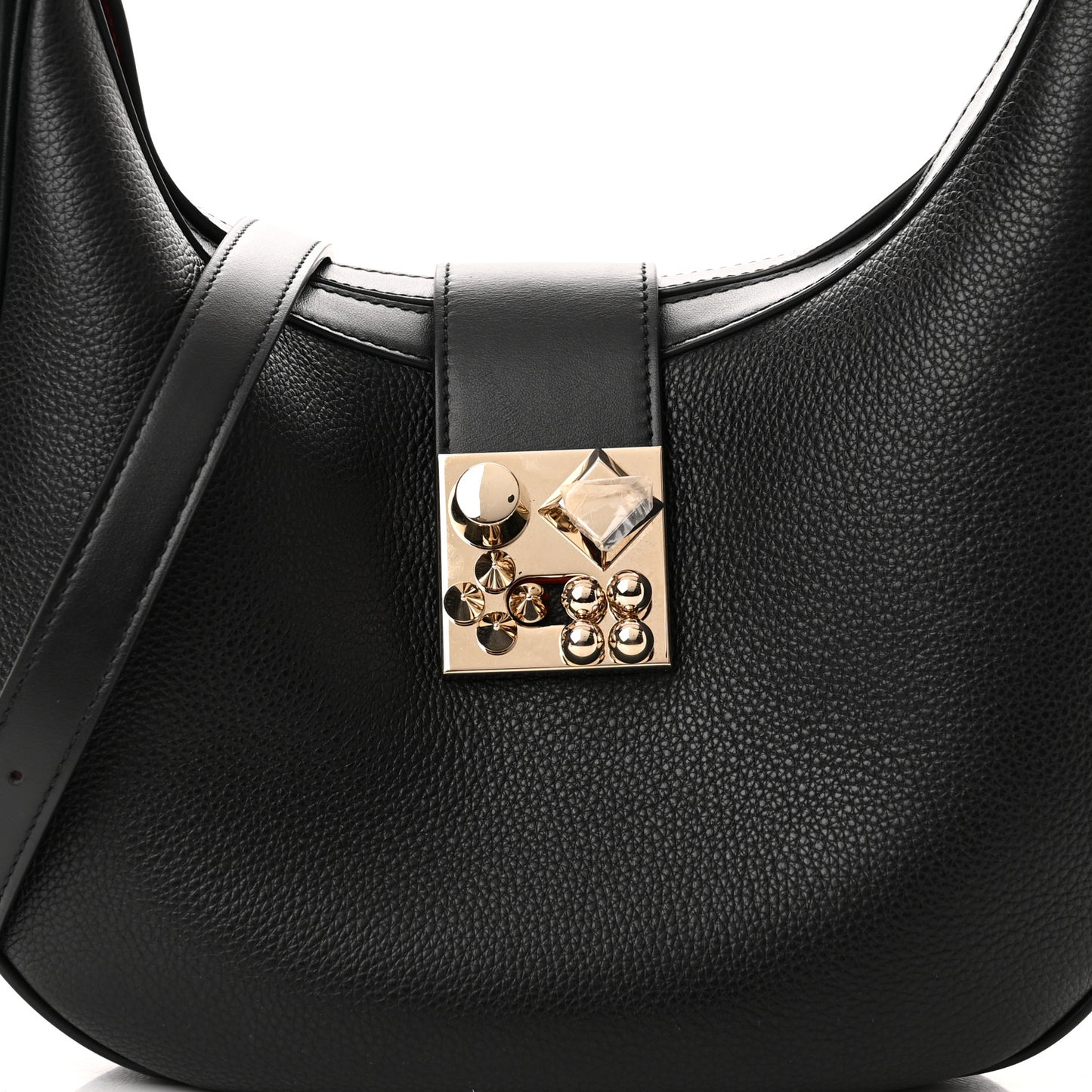 Grained Calfskin Carasky Shoulder Bag Black