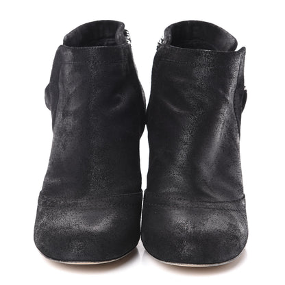 Chanel Suede CC Chain Ankle Boots 38.5 Black 2 of 7